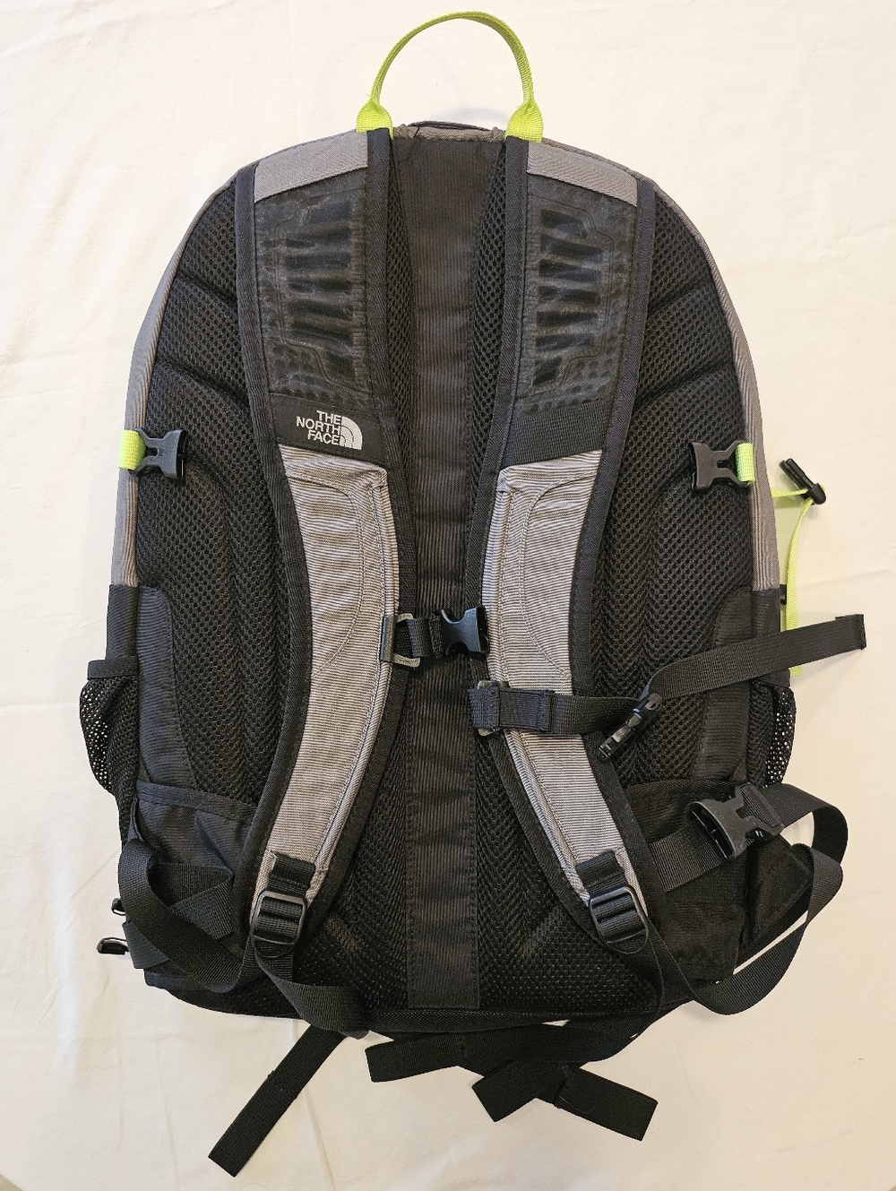 The North Face Borealis Classic Hiking Backpack Gray Black Neon Yellow - Picture 2 of 6
